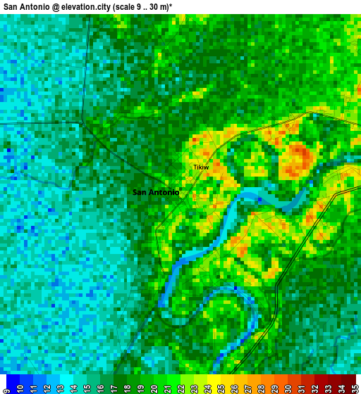 San Antonio elevation map