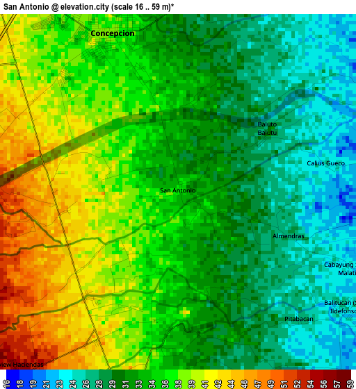 San Antonio elevation map
