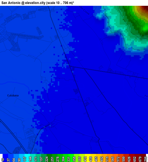 San Antonio elevation map