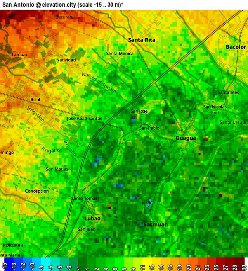 San Antonio elevation map