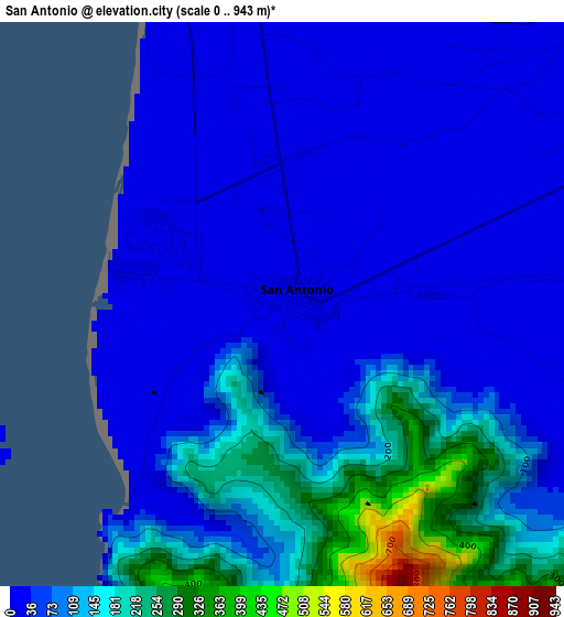 San Antonio elevation map