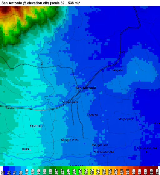 San Antonio elevation map