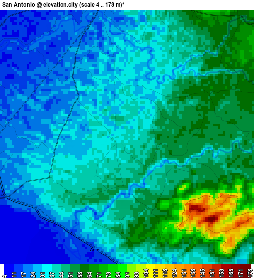 San Antonio elevation map