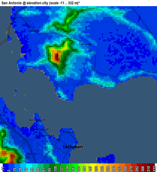 San Antonio elevation map