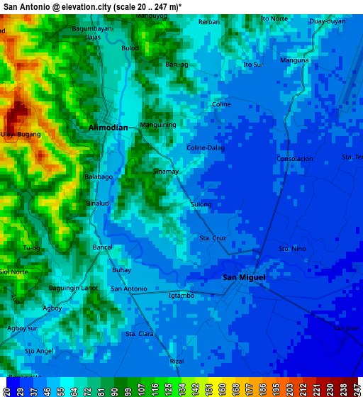 San Antonio elevation map