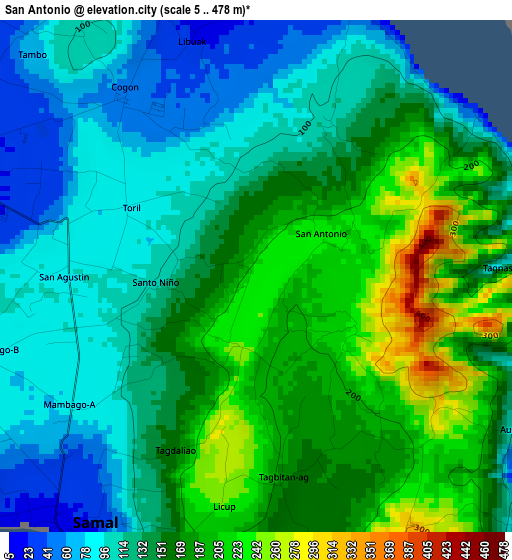 San Antonio elevation map