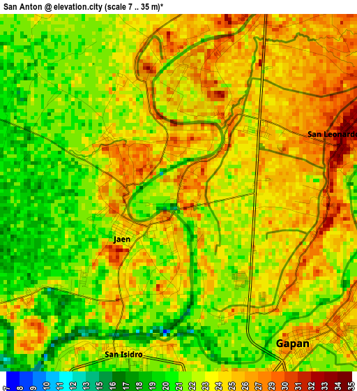 San Anton elevation map