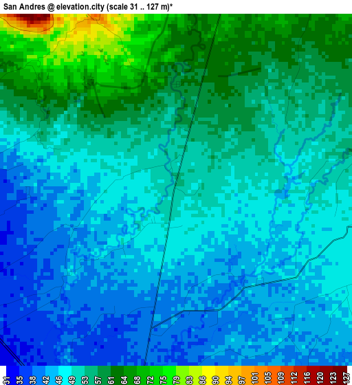 San Andres elevation map