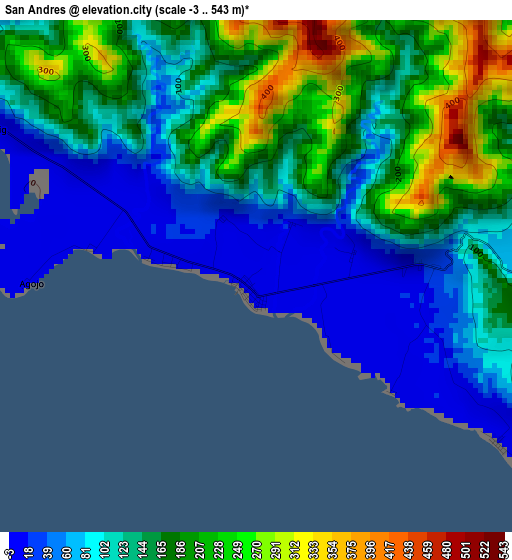 San Andres elevation map