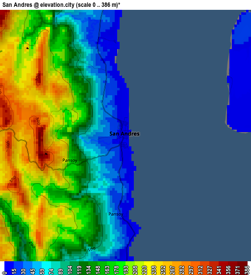 San Andres elevation map