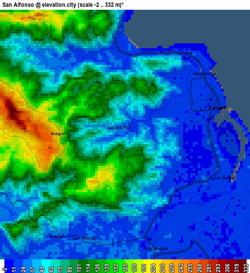 San Alfonso elevation map