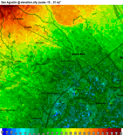 San Agustin elevation map