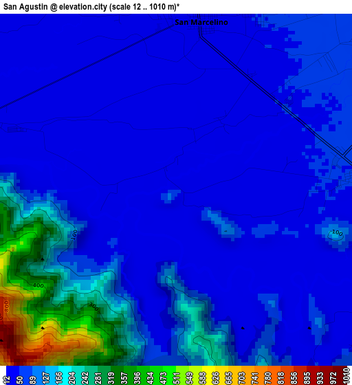 San Agustin elevation map