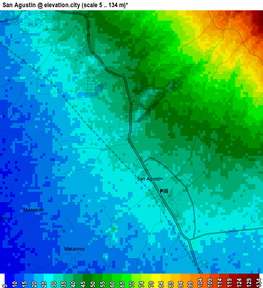 San Agustin elevation map