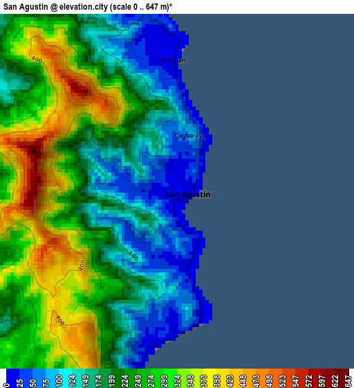 San Agustin elevation map