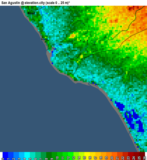 San Agustin elevation map