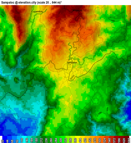 Sampaloc elevation map