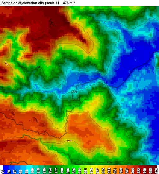 Sampaloc elevation map