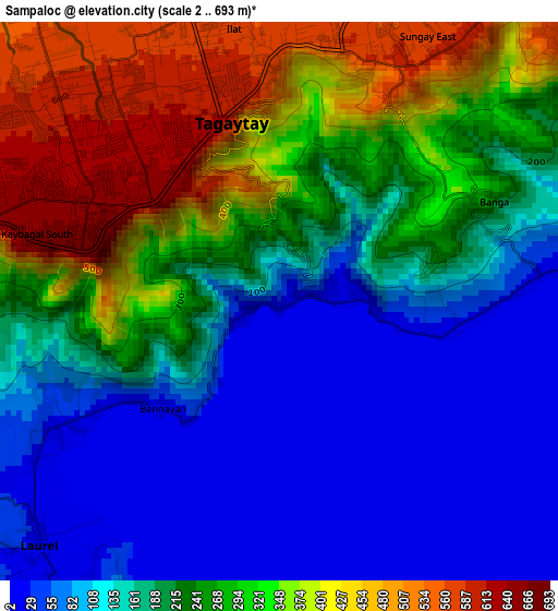 Sampaloc elevation map