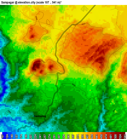 Sampagar elevation map