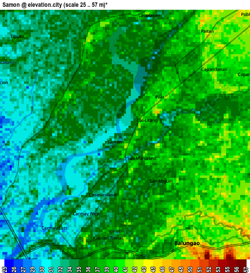 Samon elevation map