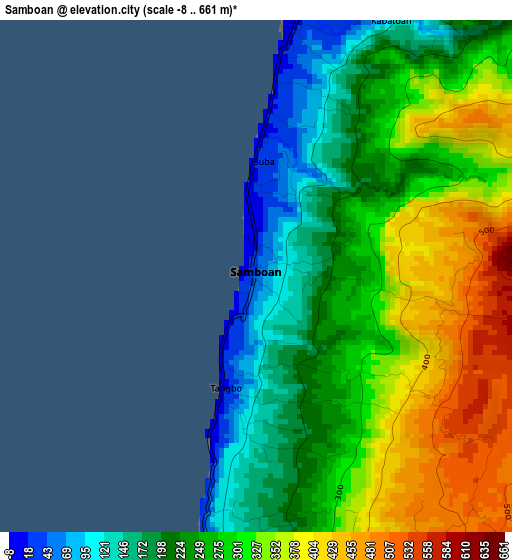 Samboan elevation map