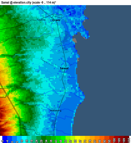 Samal elevation map