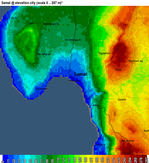 Samal elevation map