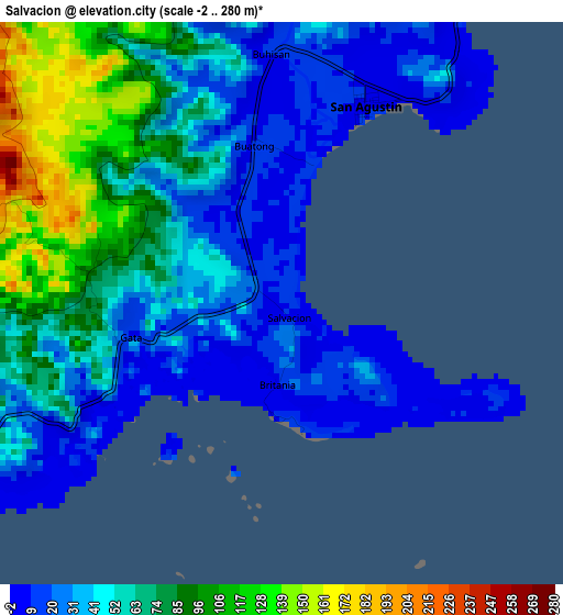 Salvacion elevation map