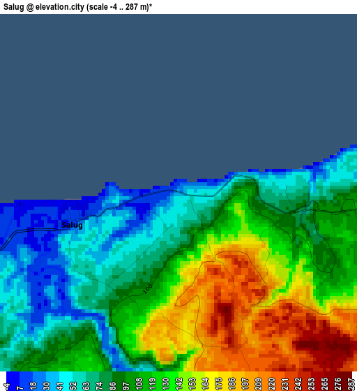 Salug elevation map