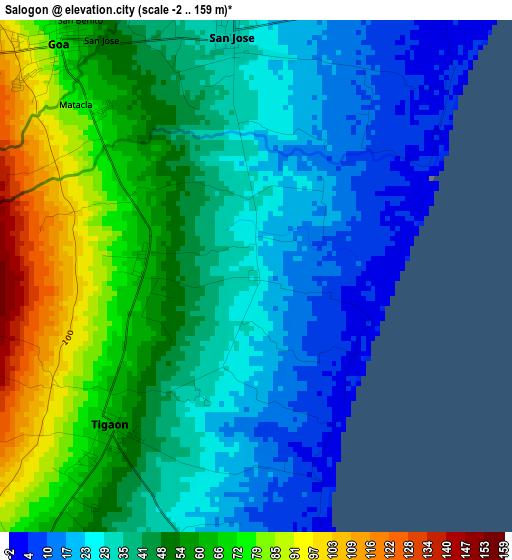 Salogon elevation map