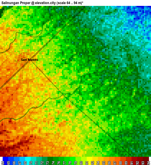 Salinungan Proper elevation map