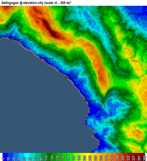 Salingogan elevation map