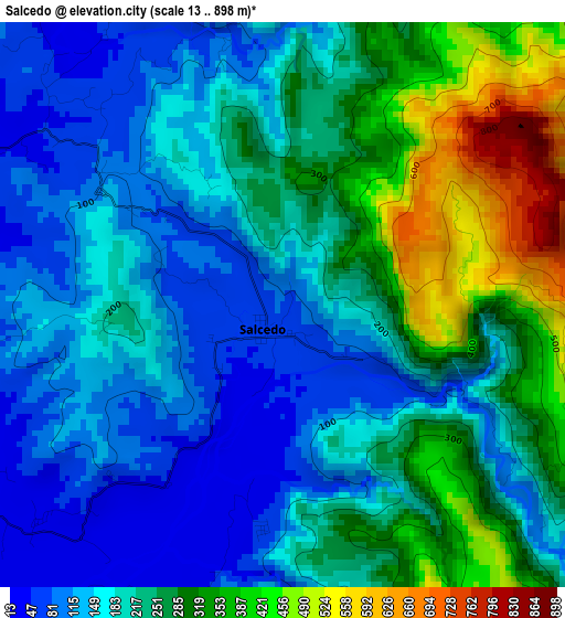 Salcedo elevation map