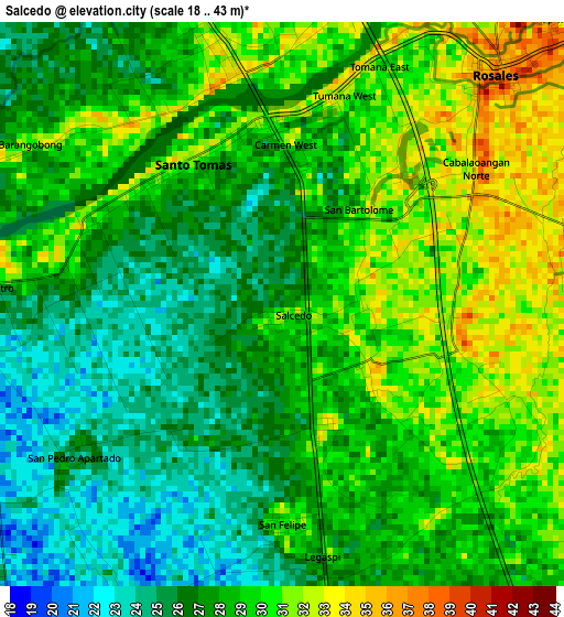 Salcedo elevation map