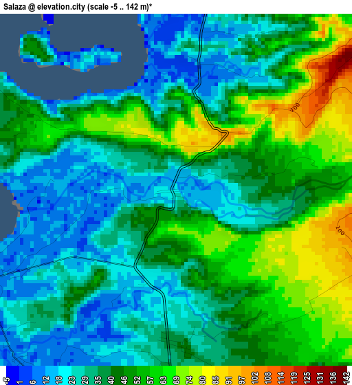 Salaza elevation map