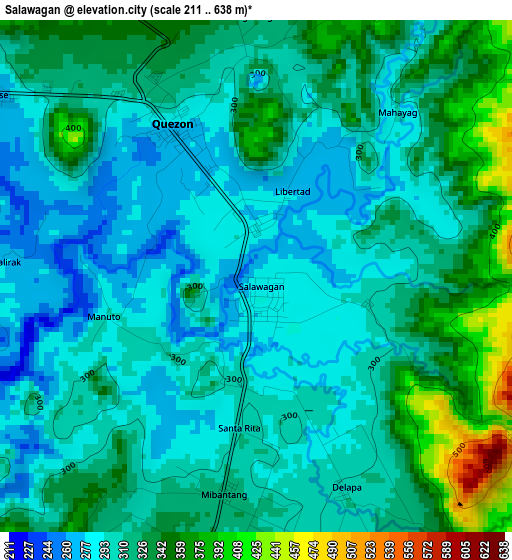 Salawagan elevation map