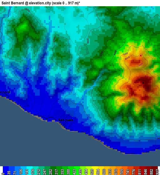 Saint Bernard elevation map