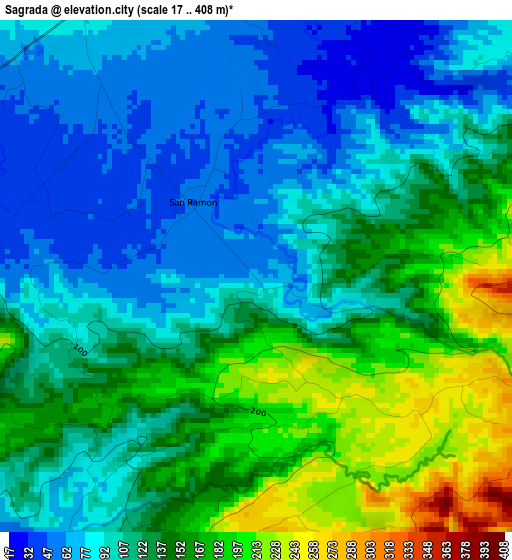 Sagrada elevation map