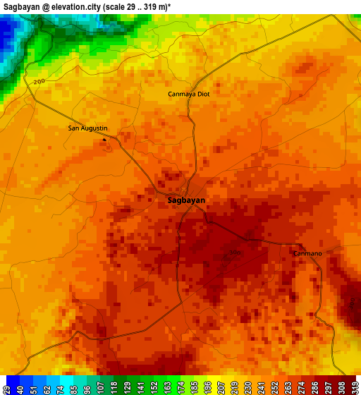 Sagbayan elevation map