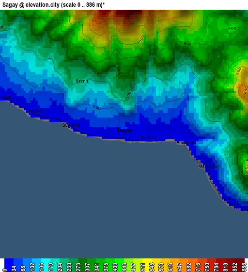 Sagay elevation map