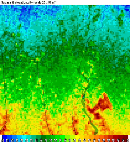 Sagasa elevation map