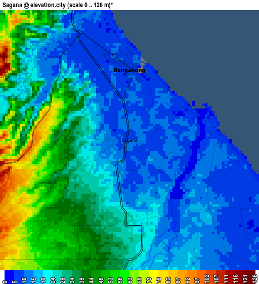 Sagana elevation map