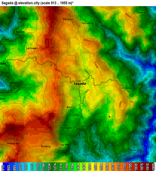 Sagada elevation map