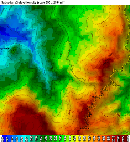 Sadsadan elevation map