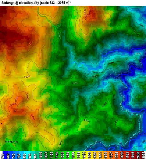 Sadanga elevation map