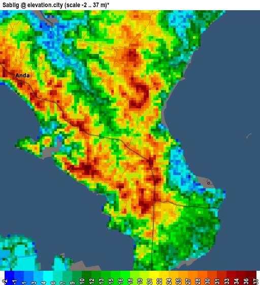 Sablig elevation map