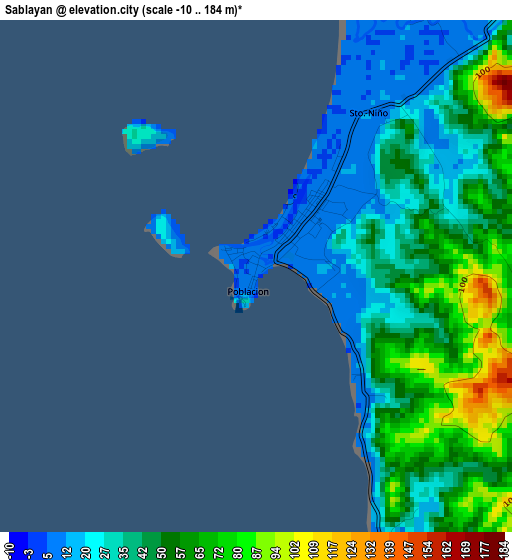 Sablayan elevation map