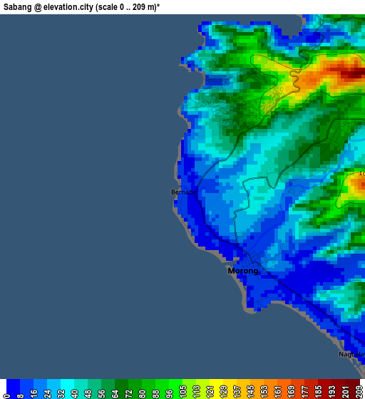 Sabang elevation map