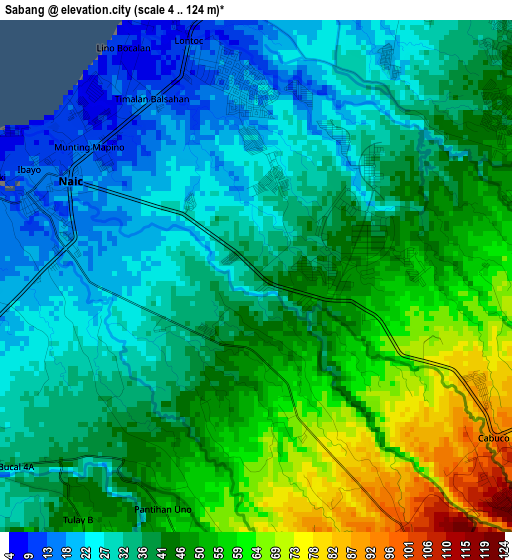 Sabang elevation map